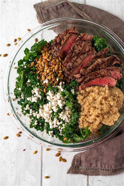 How does Steak and Quinoa Salad fit into your Daily Goals - calories, carbs, nutrition