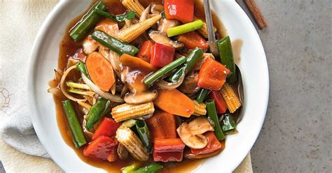 How does Stir-Fried Vegetables in a Sticky Sweet and Sour Sauce fit into your Daily Goals - calories, carbs, nutrition