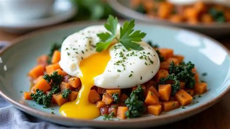 How does Sweet Potato Hash with Poached Egg (12274.6) fit into your Daily Goals - calories, carbs, nutrition