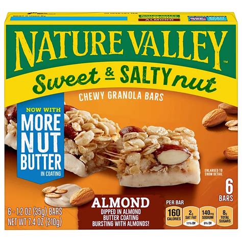 How does Sweet and Salty Almond Granola Bar fit into your Daily Goals - calories, carbs, nutrition