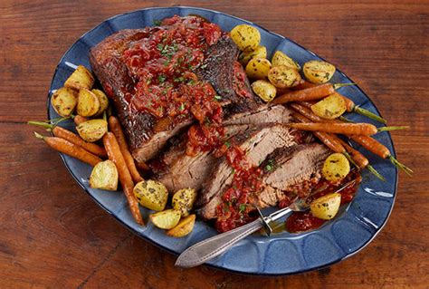 How does Tangy Tomato Beef Brisket fit into your Daily Goals - calories, carbs, nutrition