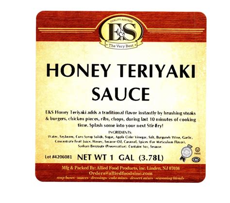 How does Teriyaki Honey Sauce fit into your Daily Goals - calories, carbs, nutrition