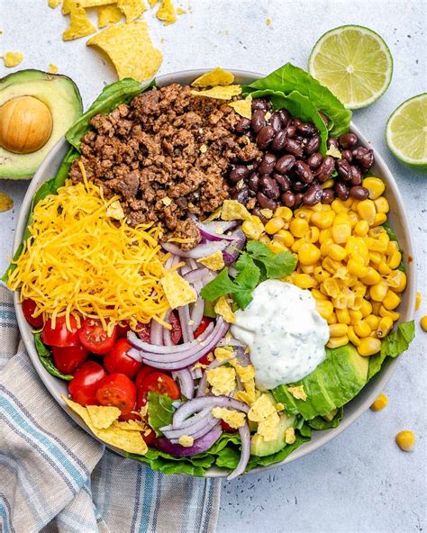 How does Thab Taco Salad Beef Barbacoa fit into your Daily Goals - calories, carbs, nutrition