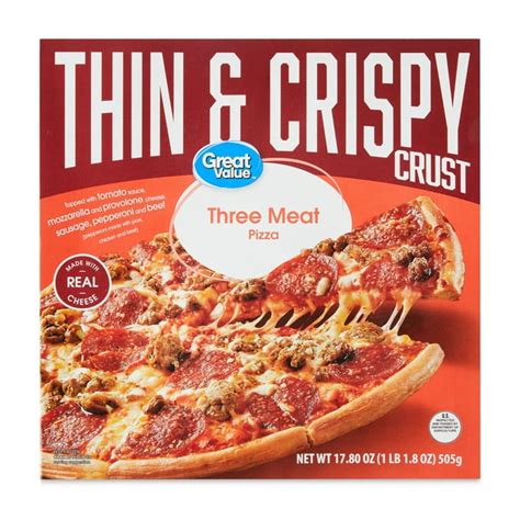 How does Thin Crust Three Meat Pizza fit into your Daily Goals - calories, carbs, nutrition