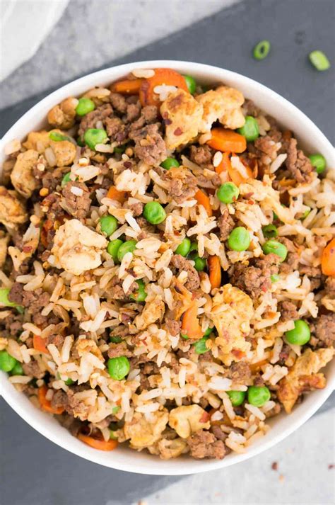 How does Three Pepper Beef with Fried Rice fit into your Daily Goals - calories, carbs, nutrition