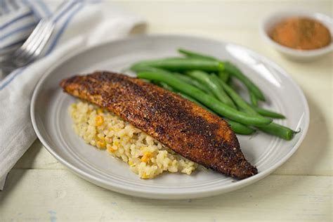 How does Tilapia 5-7 oz Pan Fried Blackened Seasoning fit into your Daily Goals - calories, carbs, nutrition