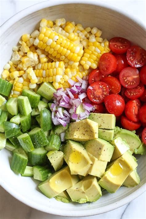 How does Tomato and Fresh Corn Salad with Avocado fit into your Daily Goals - calories, carbs, nutrition