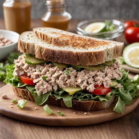 How does Tuna Salad on Wheat Sandwich fit into your Daily Goals - calories, carbs, nutrition