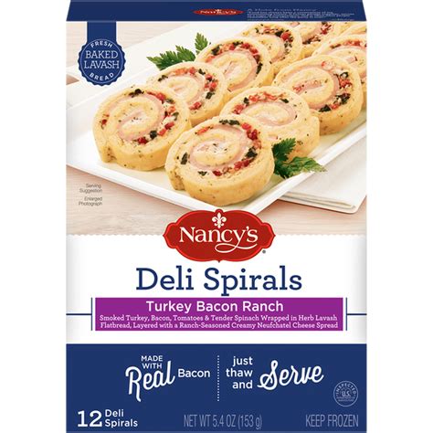 How does Turkey Bacon Ranch Deli Spirals fit into your Daily Goals - calories, carbs, nutrition