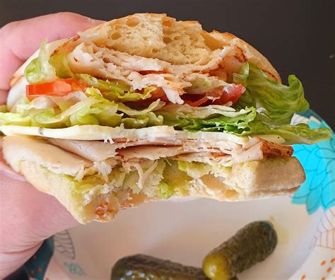 How does Turkey and Pepperjack on Ciabatta fit into your Daily Goals - calories, carbs, nutrition