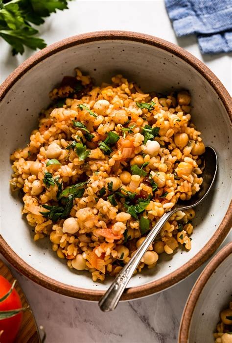 How does Turkish Bulgur Pilaf with Garbanzo Beans fit into your Daily Goals - calories, carbs, nutrition