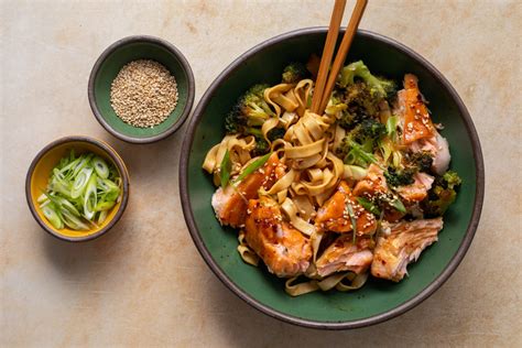 How does Twelve Noodle Bowl Asian Salmon Broccoli fit into your Daily Goals - calories, carbs, nutrition