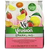How does V-Fusion Sparkling Strawberry Lemonade fit into your Daily Goals - calories, carbs, nutrition