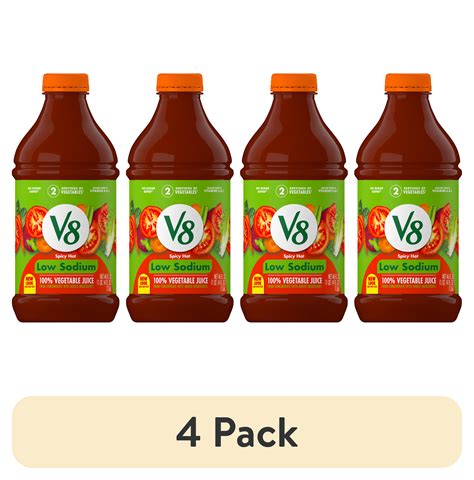 How does V8 100% Vegetable Juice - Spicy Hot - Low Sodium fit into your Daily Goals - calories, carbs, nutrition