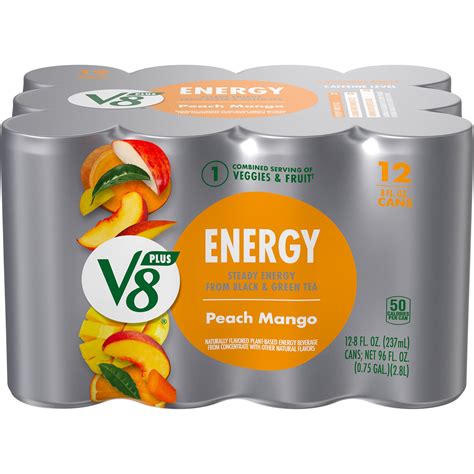 How does V8 Peach Mango fit into your Daily Goals - calories, carbs, nutrition