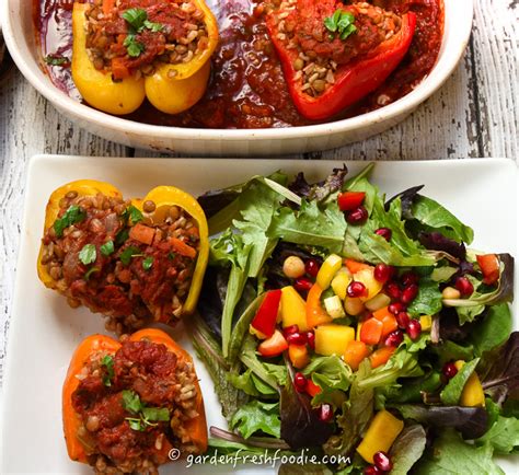 How does Vegetable and Lentil Stuffed Peppers fit into your Daily Goals - calories, carbs, nutrition