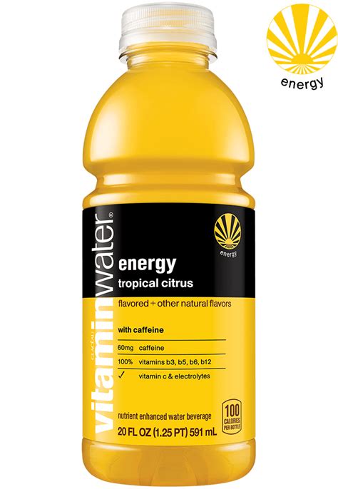 How does Vitamin Water - Energy (Tropical Citrus) fit into your Daily Goals - calories, carbs, nutrition