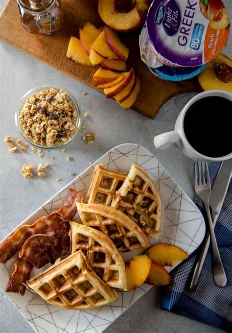 How does Waffles Georgia w/ Peaches fit into your Daily Goals - calories, carbs, nutrition