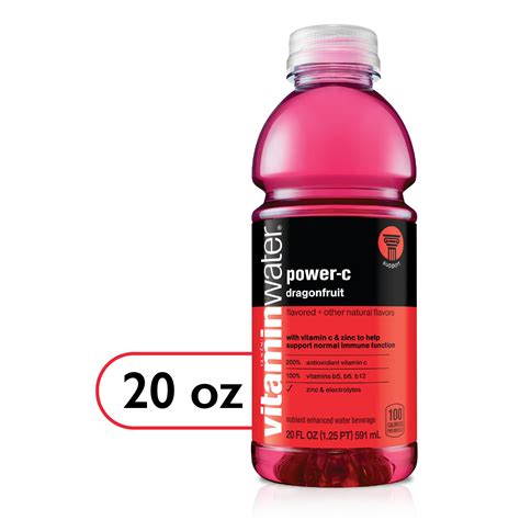 How does Water Dragon Fruit Glaceau Vitamin Water 20 oz bottle fit into your Daily Goals - calories, carbs, nutrition