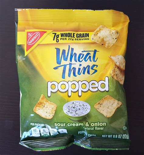 How does Wheat Thins Popped Sour Cream and Onion fit into your Daily Goals - calories, carbs, nutrition