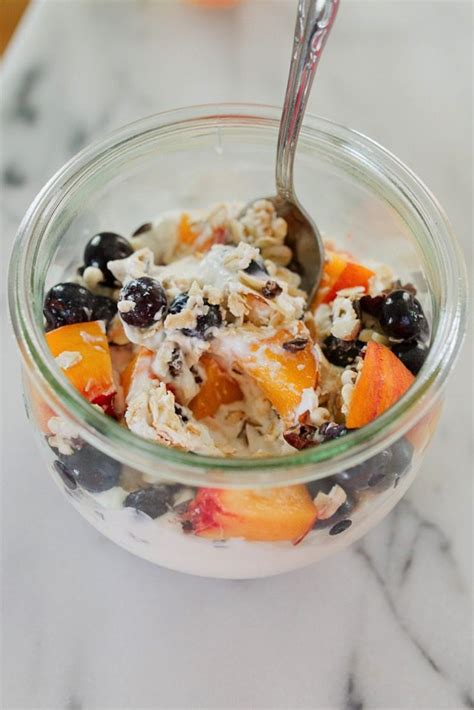 How does Yogurt Parfait 12 oz Blueberry Peach Muesli Greek Vanilla fit into your Daily Goals - calories, carbs, nutrition