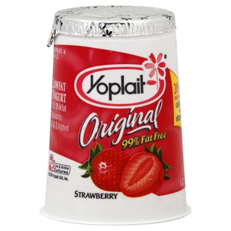 How does Yoplait Original Strawberry Yogurt-99% Fat Free fit into your Daily Goals - calories, carbs, nutrition