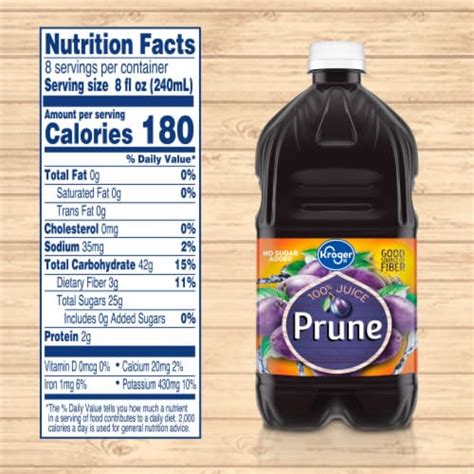 How many calories are in 100% prune juice - calories, carbs, nutrition