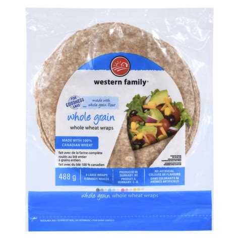 How many calories are in 100% whole wheat wrap - calories, carbs, nutrition