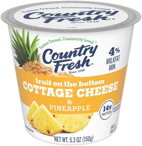 How many calories are in 2% cottage cheese with pineapple - calories, carbs, nutrition