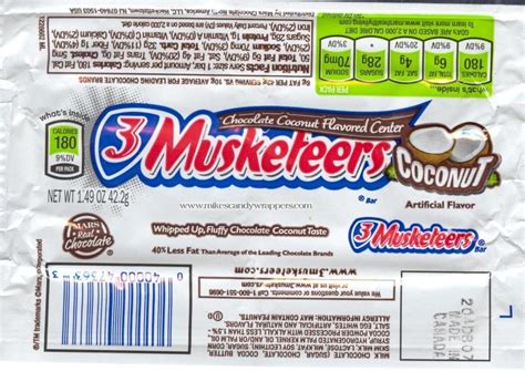 How many calories are in 3 musketeers - calories, carbs, nutrition