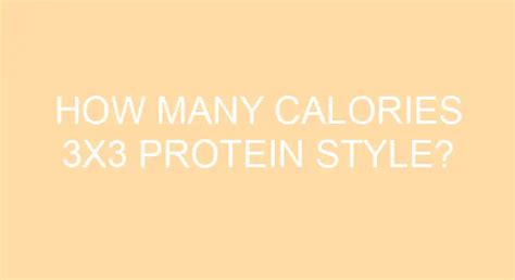 How many calories are in 3x3 - calories, carbs, nutrition
