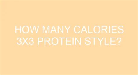 How many calories are in 3x3 - calories, carbs, nutrition