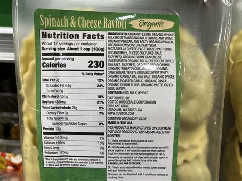 How many calories are in 6 cheese ravioli - calories, carbs, nutrition