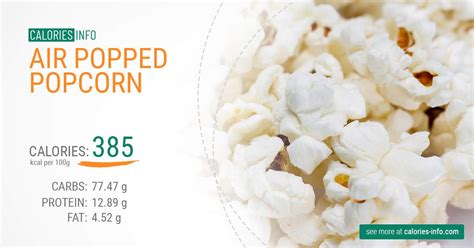 How many calories are in air popped popcorn - calories, carbs, nutrition