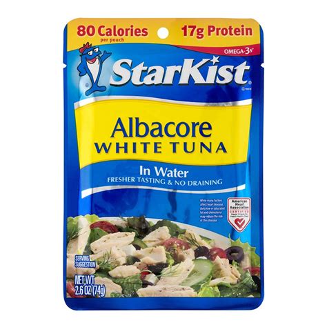 How many calories are in albacore white tuna in pouch - calories, carbs, nutrition