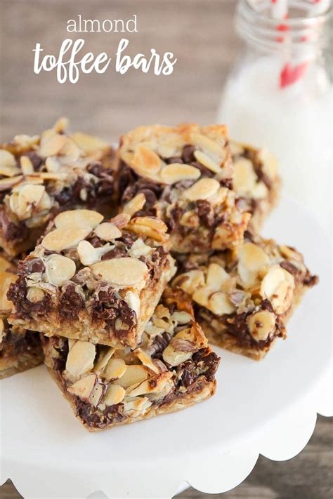 How many calories are in almond toffee bars - calories, carbs, nutrition