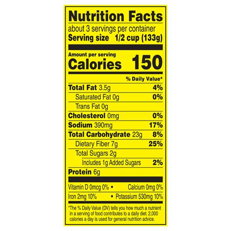 How many calories are in arizona ranch beans - calories, carbs, nutrition