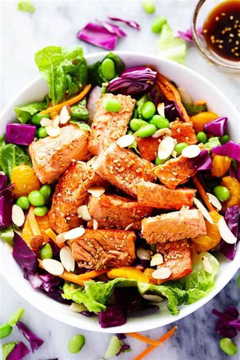 How many calories are in asian salmon salad - calories, carbs, nutrition