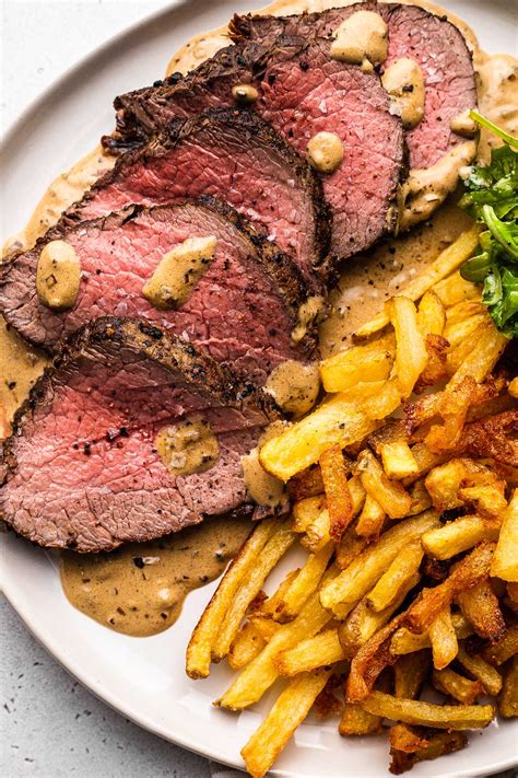 How many calories are in au poivre steak - calories, carbs, nutrition