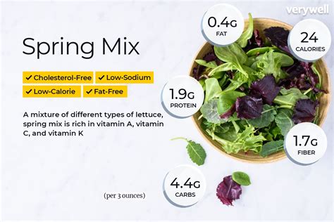 How many calories are in baby spring mix - calories, carbs, nutrition