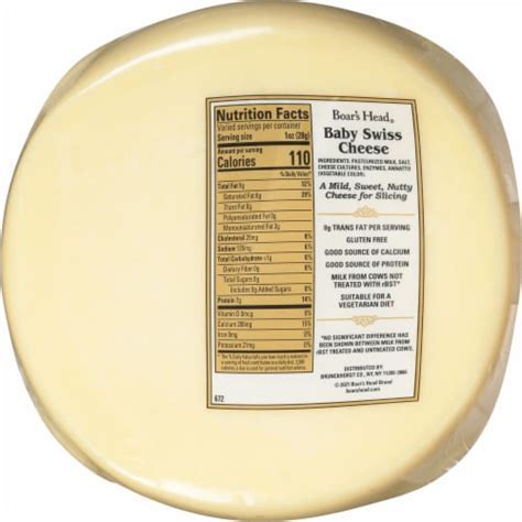 How many calories are in baby swiss cheese - calories, carbs, nutrition