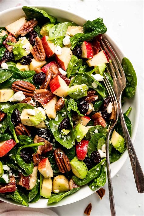 How many calories are in bacon, apple, spinach salad - calories, carbs, nutrition