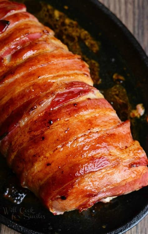 How many calories are in bacon wrapped pork loin - calories, carbs, nutrition