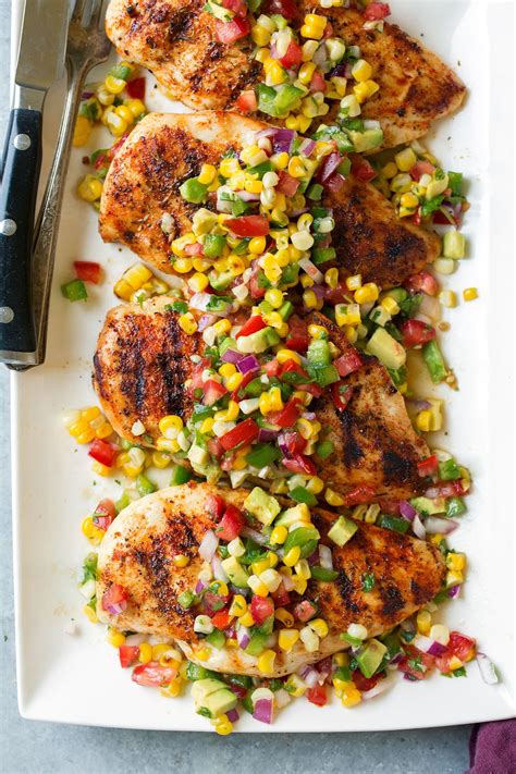 How many calories are in baked citrus chicken with sweetcorn salsa - calories, carbs, nutrition