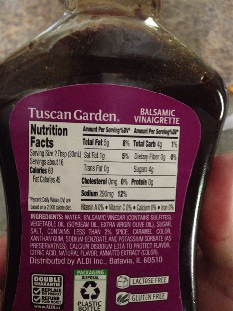 How many calories are in balsamic dressing - calories, carbs, nutrition