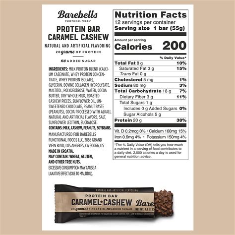 How many calories are in bars, cashew fudge (bostwick) - calories, carbs, nutrition