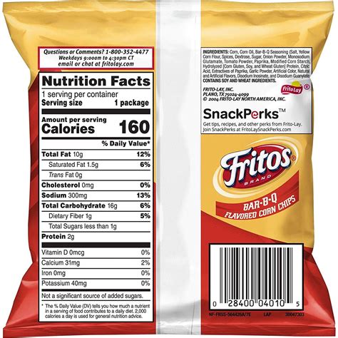 How many calories are in bbq corn chips - calories, carbs, nutrition