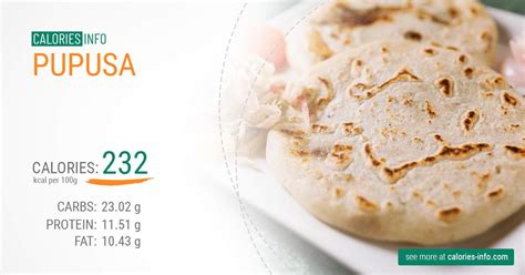 How many calories are in bean and cheese pupusa - calories, carbs, nutrition