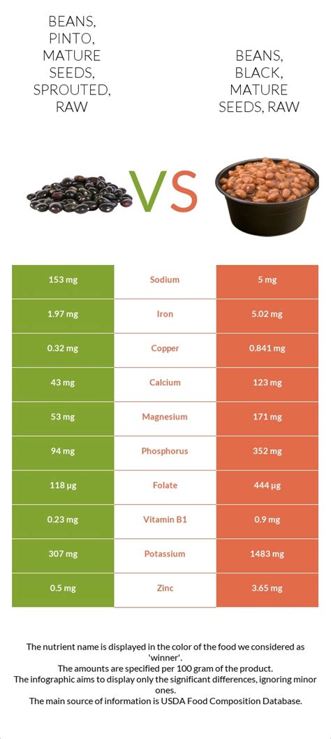 How many calories are in beans - pinto, mature seeds, sprouted, raw - calories, carbs, nutrition