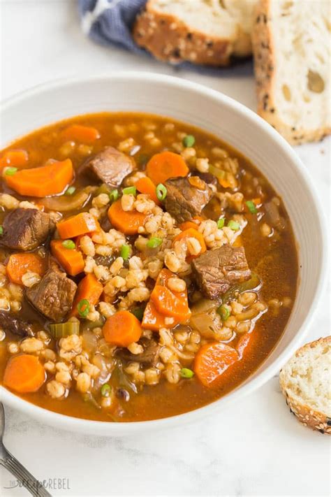 How many calories are in beef barley soup - calories, carbs, nutrition